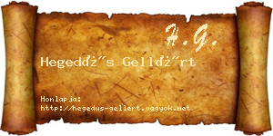 Hegedűs Gellért névjegykártya